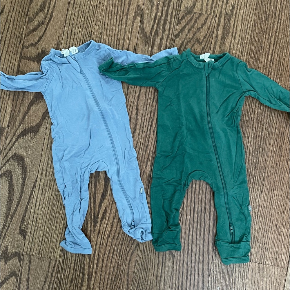 2 Kyte Baby rompers, 0-3M organic bamboo